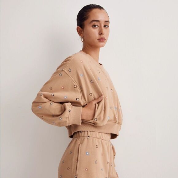 Madewell Terry Sweatshirt in Dot Daisy Medium - Picture 2 of 10